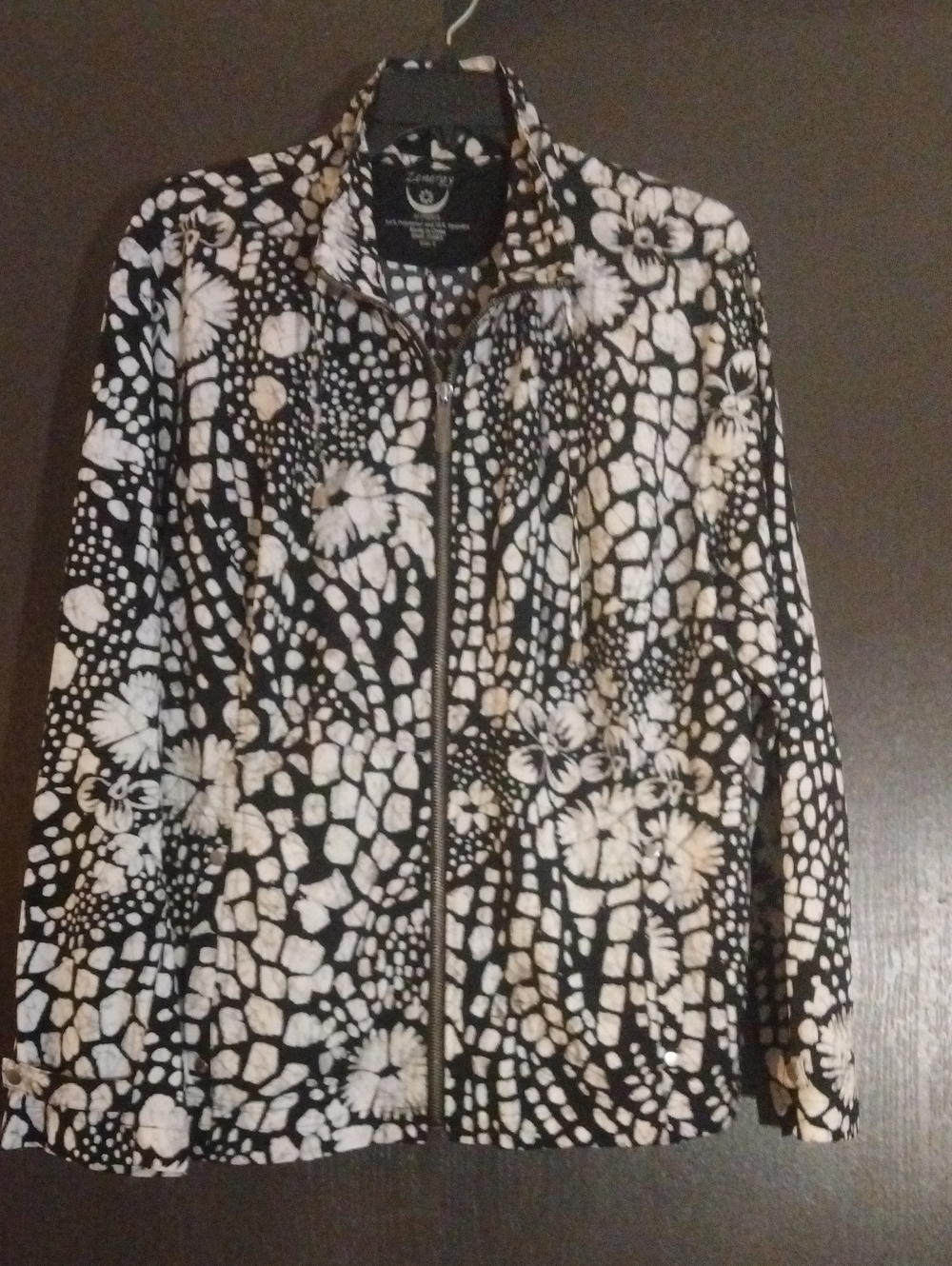 Abstract Black & White Windbreaker Jacket